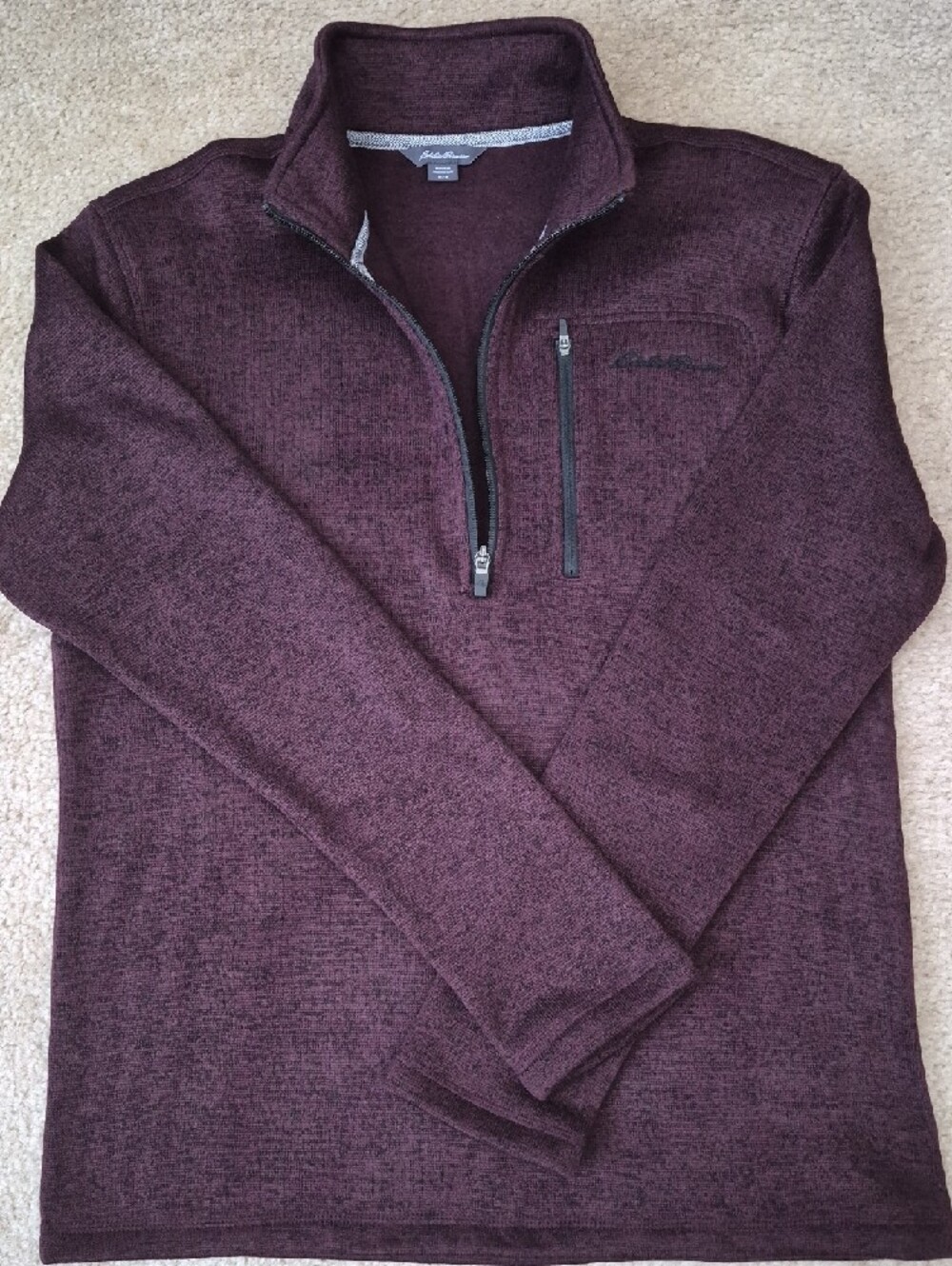 Eddie Bauer Men's Plum Half-Zip Sweater